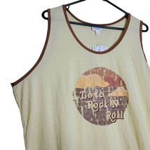 Lularoe Tank Top Yellow Brown Love Rock N Roll Womens Plus 3X - £13.81 GBP