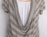 Wide-Striped Top Draped Neckline Built-In Dickie Cami CATO Large - $7.91