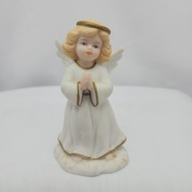 Vintage Bronson Collectible Golden Blessing Bisque Porcelain Angel Figurine 1996 - £9.64 GBP