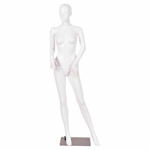5.8 FT Female Mannequin Plastic Full Body Dress Form Display w/ Base White New - £133.52 GBP
