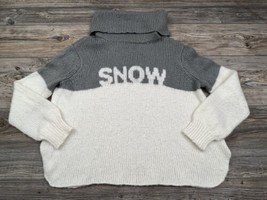 Wooden Ship Sweater Snow Spell-Out Mohair/Wool Blend Grey/Ivory Women&#39;s ... - £30.53 GBP
