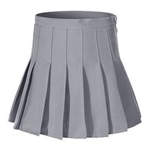 Beautifulfashionlife Women's High Waist Pleated Mini Tennis Skirt(L, Grey) - $24.74