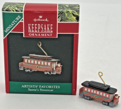 1990 Hallmark Santa&#39;s Streetcar Miniature Keepsake Ornament SKU U232 - £10.21 GBP
