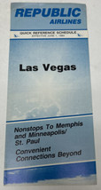 Republic Airlines Quick Reference Schedule June 1, 1984 Timetable Las Vegas - £11.61 GBP