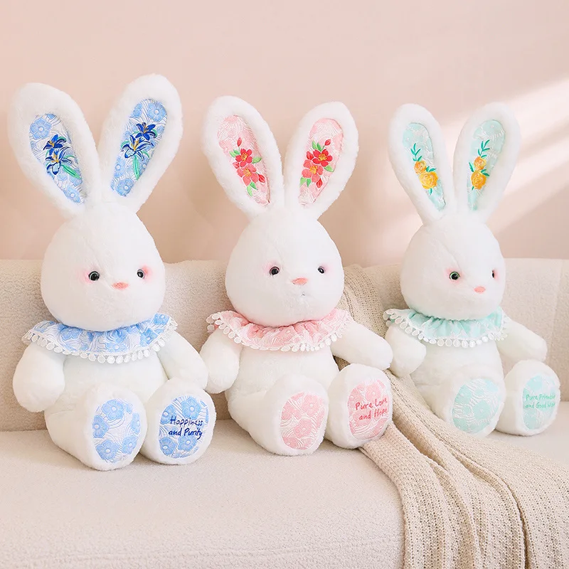 Creative Big White Bunny Long Ears Can Bend Rabbit Appease for Kids Xmas - $75.52