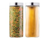 Set Of 2 Large Glass Food Storage Containers For Pantry Jars - Tall Glas... - $37.99