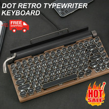 Dot Retro Typewriter RGB Keyboard Wireless Portable Mechanical Backlit Keyboard - £93.56 GBP