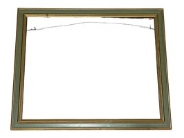 Wood Picture Frame Painted Gold Green - $155.26