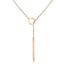 Hot Fashion Glossy Pendant Necklace 585 Rose Gold Simple Necklace For Women High - £7.28 GBP