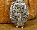 Estate Sterling Silver 925 Jewelry Israeli B Hallmark Owl Bird Brooch Pin - $34.64