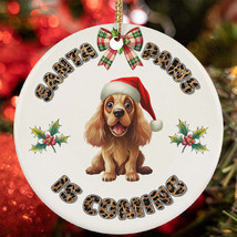 Funny Santa Paws American Cocker Spaniel Dog Lover Christmas Ornament Gift Decor - £12.70 GBP