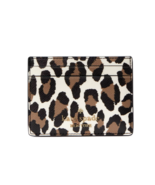 New Kate Spade Madison Spotted Leopard Small Slim Cardholder Cream Multi - $37.11