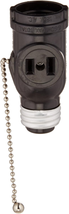 1406 660 Watt, 125 Volt, Two Outlet with Pull Chain Socket Adapter, Black - £10.93 GBP