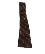 Vintage Brown Abstract wheat pattern tie necktie - $7.99