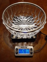 Glass Diamond Pattern 10&quot; Bowl Vintage Heavy Clear  with Silver Color Metal Rim - £9.28 GBP
