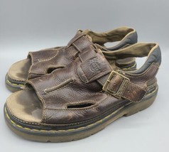 Doc Martens Brown Chunky Fisherman Men&#39;s Sandals US 12 Leather vintage 90s Dr - £37.08 GBP