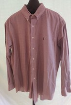 Ralph Lauren Yarmouth Brown &amp; White Plaid Long Sleeve shirt Mens Size 17 - $19.79