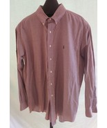 Ralph Lauren Yarmouth Brown &amp; White Plaid Long Sleeve shirt Mens Size 17 - £15.58 GBP