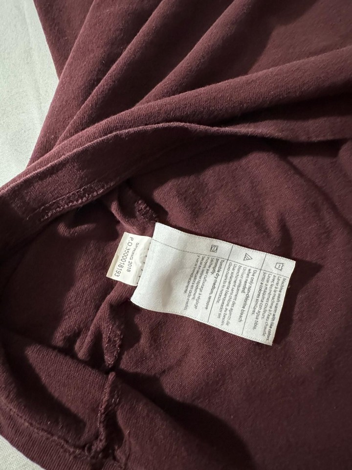 Carhartt K84 PRT Men's Size 2XL Burgundy Cotton Short Sleeve Henley T-Shirt Item image 3
