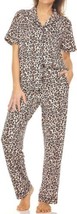 Flora Nikrooz Womens Plus Notch Collar 2-piece Pajama Set, XX-Large, Multi - £31.19 GBP