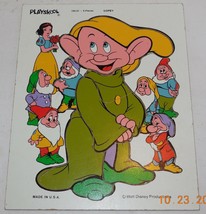 Vintage Playskool 190-01 Dopey Wooden Frame Puzzle RARE 9 pieces - £26.31 GBP