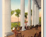 Robert E Lee Hall Veranda Blue Ridge Assembly NC UNP Linen Postcard O3 - $3.91