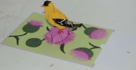 Lovepop LP1960 Goldfinch Pop Up Card Purple Slide Out Note Cellophane Wrapped image 4