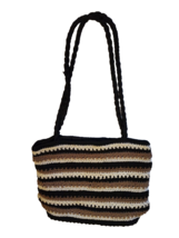 Croft And Barrow Purse Womens Handbag Tote Shoulder Bag Crochet Striped Boho - £18.52 GBP