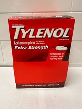 Tylenol Extra Strength Pain Reliever 50 Packets 2 Caplets Each 12/2024 - £14.18 GBP