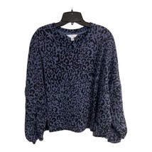 Time and Tru Women Sweat Shirt  Size xl 16-18 Purple Cheetah Long Sleeve... - £20.44 GBP