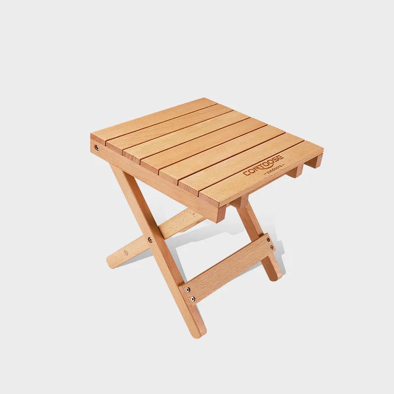 Solid Wood Stool Portable Maza Small Bench Foldable Space Saving Home Outdoor - £34.28 GBP
