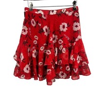 Yumi Kim Red Floral Ruffle Skirt Small New - £37.21 GBP