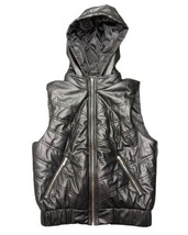 Bebe Black Quilted Puffer Down Detachable Hood Vest zipper Jacket Women&#39;... - $22.33