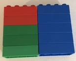 Lego Duplo 2x4 Lot Of 10 Pieces Parts Blue Green Red - $6.92