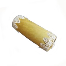 Bolster Pillow, High Quality Gold- Moustard Velvet, Decorative Button, 6x16" - $54.00