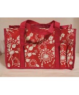 Thirty One Gives Pink Paisley Floral Utility Tote Bag 5 Pockets FAIR - £13.29 GBP