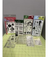 Lot Of Clear Stamps New &amp; Open Pkg Mixed Scrapbooking Paper Crafts DIY U... - £19.66 GBP