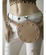 NEW REBECCA MINKOFF Neutral Nude Circular Studded Leather Belt Bag MSRP ... - £39.80 GBP