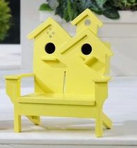 Beach Chair Bird House 2 Entrances Wood 11" High Red Yellow Cottage Choice of 2 image 4