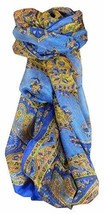 Mulberry Silk Traditional Long Scarf Kali Blue by Pashmina &amp; Silk - £18.70 GBP