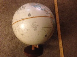 Vintage Globemaster Replogle 12&quot; World Globe Raised Relief Wood Base Usa - £54.59 GBP