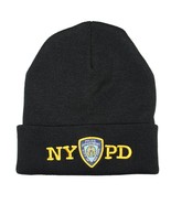 NYPD Winter Hat Police Badge New York Police Department Black &amp; Gold One... - £11.12 GBP