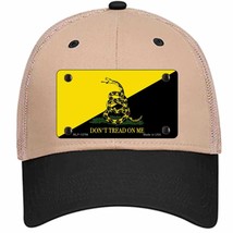 Dont Tread On Me Yellow|Black Novelty Khaki Mesh License Plate Hat - £23.16 GBP