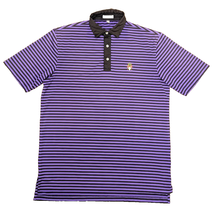 Peter Millar Summer Comfort Striped Golf Polo Logo Men&#39;s M Purple Black ... - $463.98 MXN