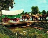 The Conestoga Wagon on Bridge California UNP Vtg Chrome Postcard - $2.92