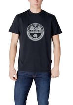 Napapijri Men T-Shirt Black Short Sleeve Designer Logo Tee 2025 Collection - $59.93 CAD