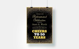 Custom Welcome Sign for Retirement Party, Gold Glitter, Personalized Name Welcom - £23.02 GBP+