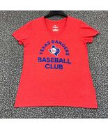 Texas Rangers Shirt Men Large Red Fanatics Short Sleeve Crew V-New L - $18.88