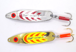 Two Mepps Syclops 2 Spoon Lures Gold/ Silver - £4.73 GBP
