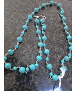 Whitney Kelly turquoise and sterling .925 china necklace 36&quot; - £387.90 GBP